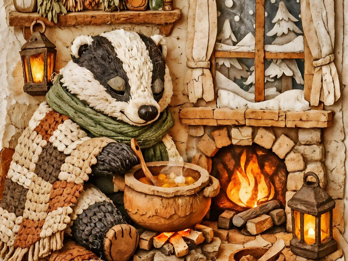 Ein Abend voller Wärme - Dachs beim Kochen