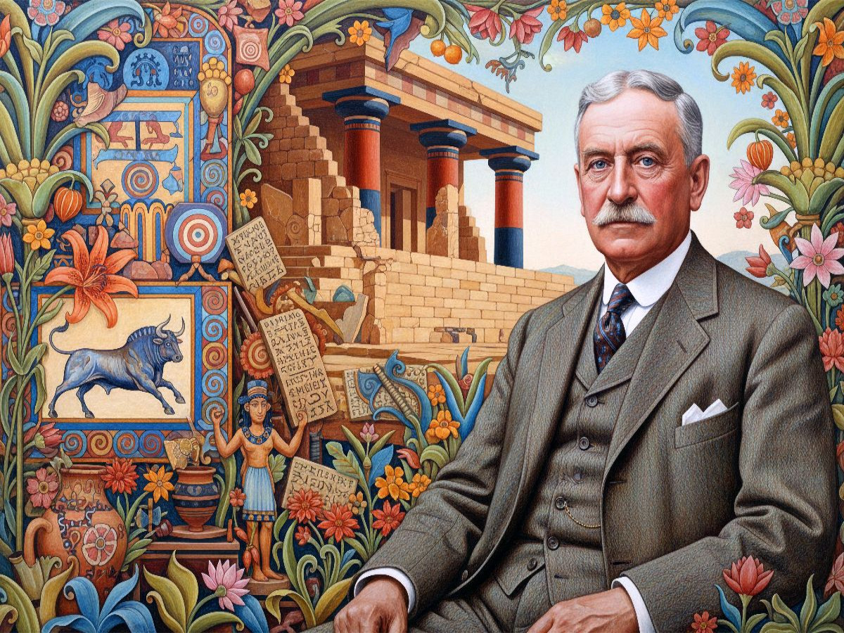 Arthur Evans (1851–1941), Archäologe, entdeckte den Palast von Knossos