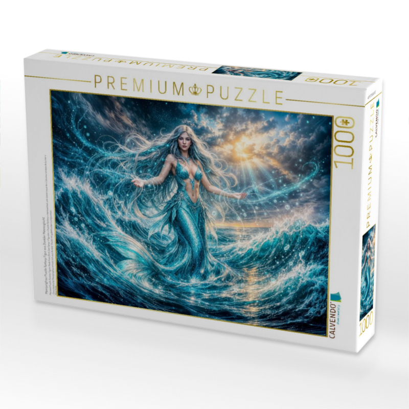 Meerjungfrau Puzzle Fantasy Figur aus Dunkler Meeresgischt
