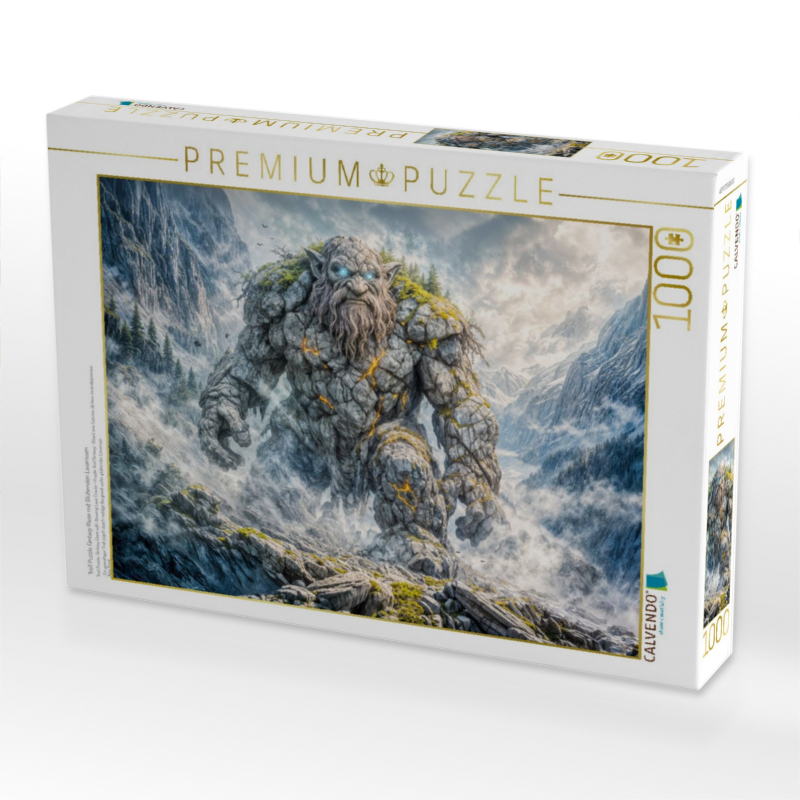 Troll Puzzle Fantasy Riese mit Glühenden Lavarissen
