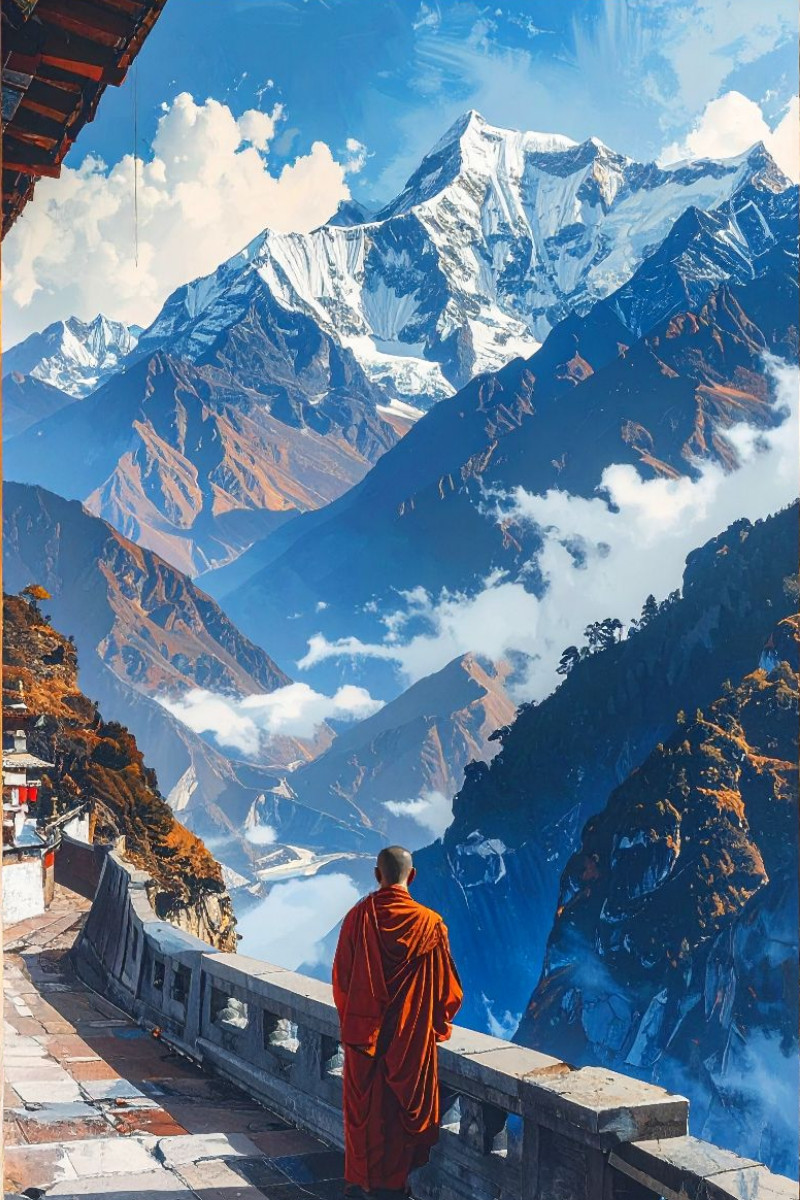 Pfad der Stille - Mönch in Tibet