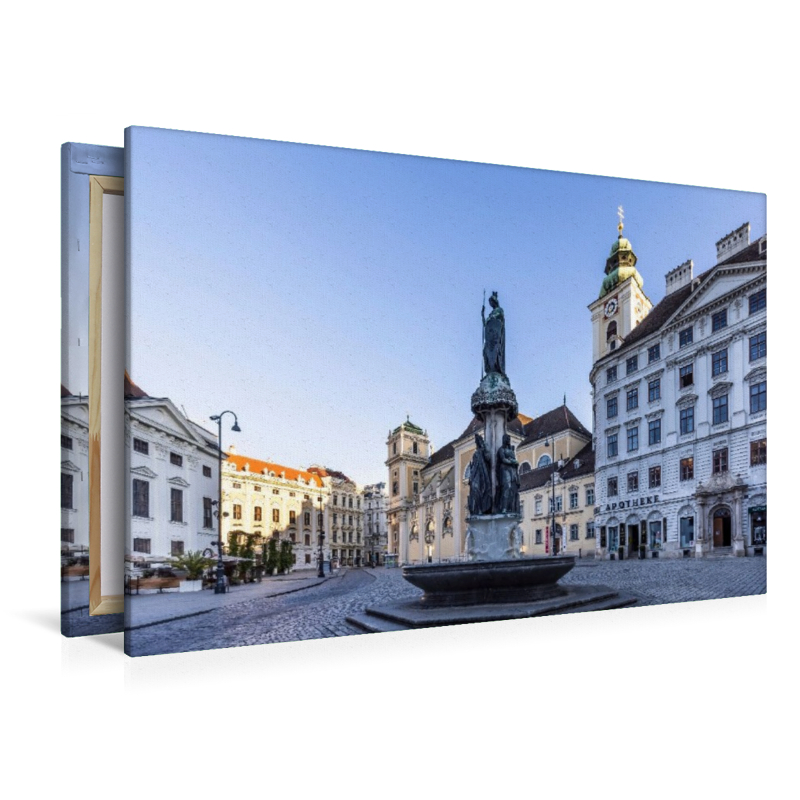 Austriabrunnen und Schottenkirche auf dem Platz Freyung in Wien