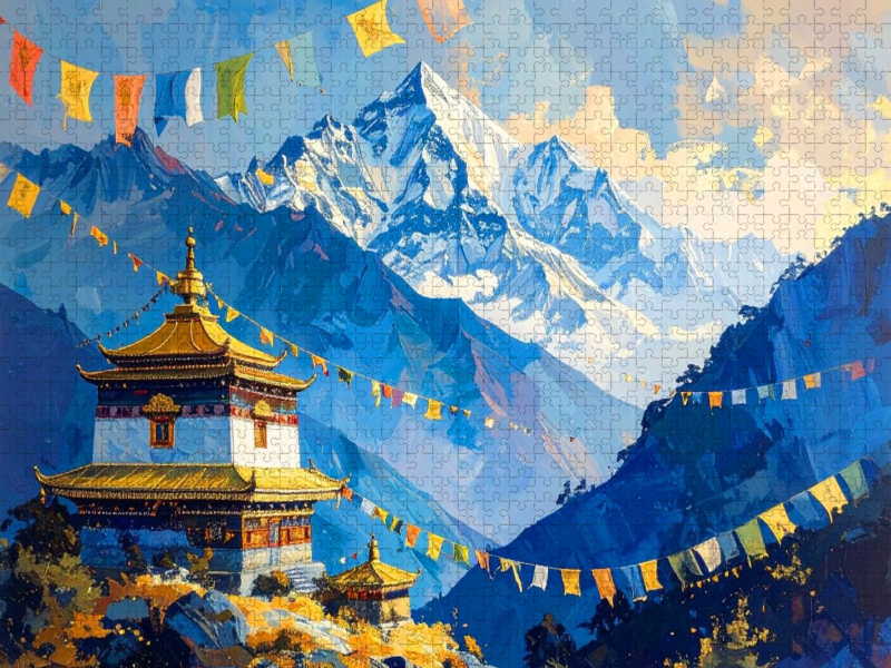 Himalaya und Buddhismus - Tibetische Gebetsfahnen