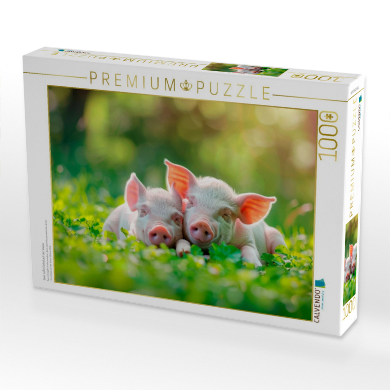 Zwei süße Ferkel auf der Wiese