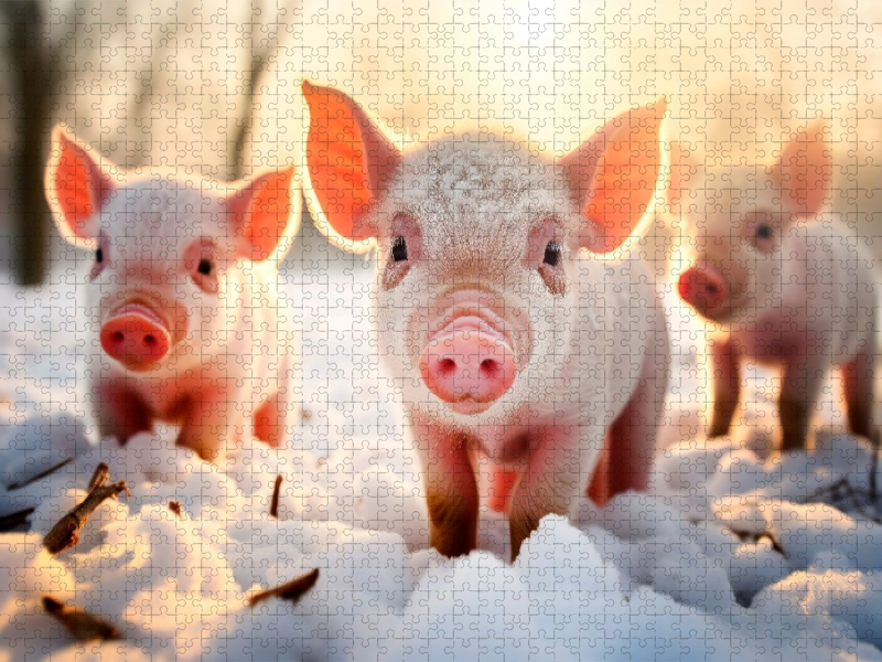 Ferkel - Winterliche Neugier