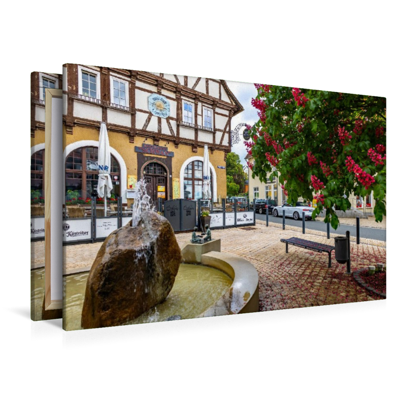 Rote Kastanien am Brunnen 'Spielende Kinder'
