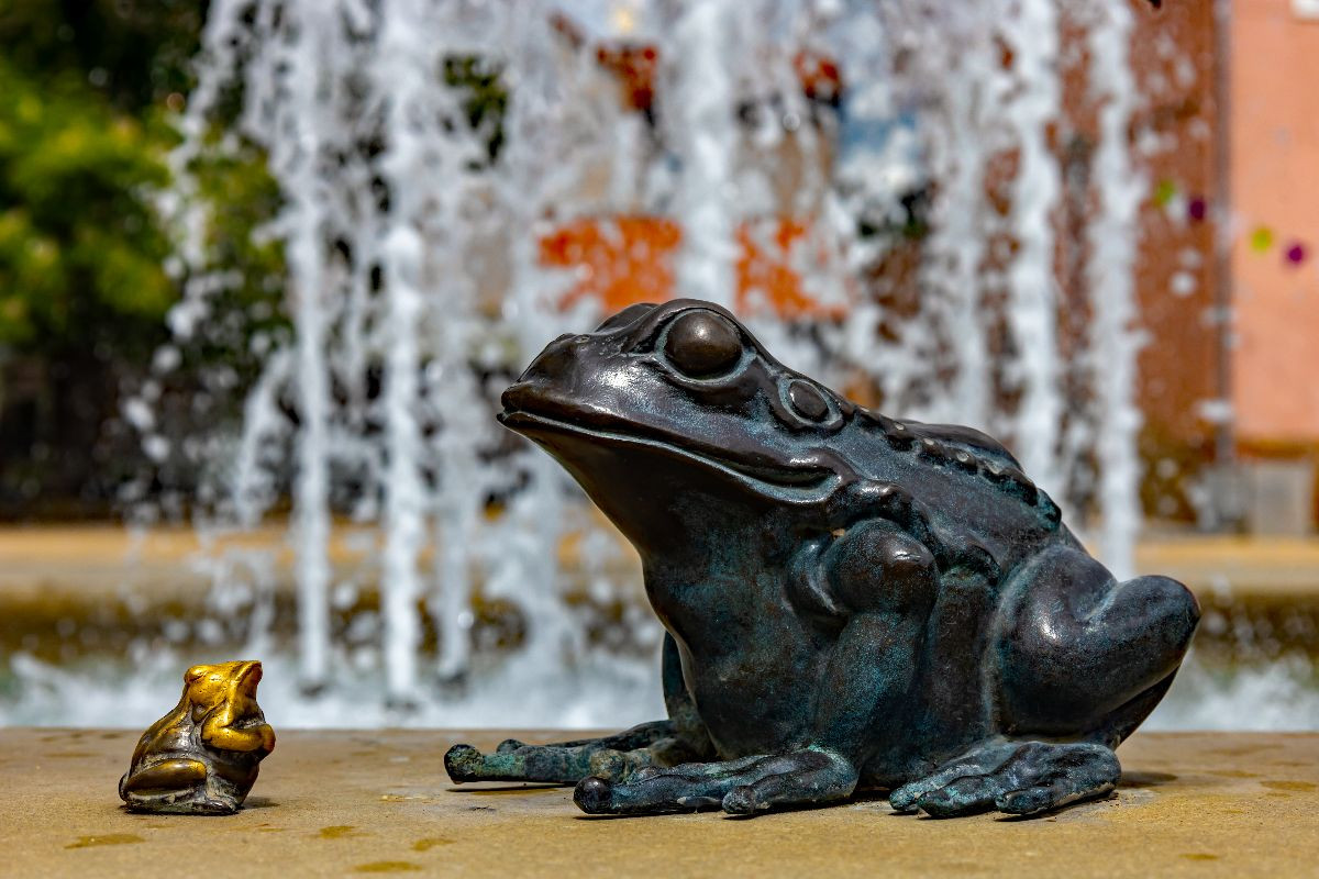 Wasserspiel auf dem Marktplatz