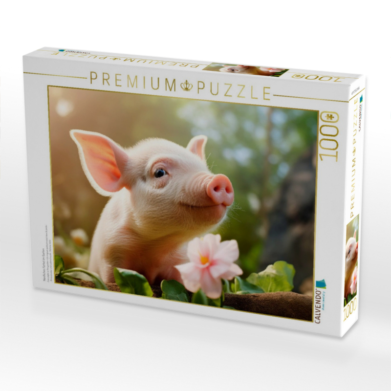 Niedliches Ferkel im Garten