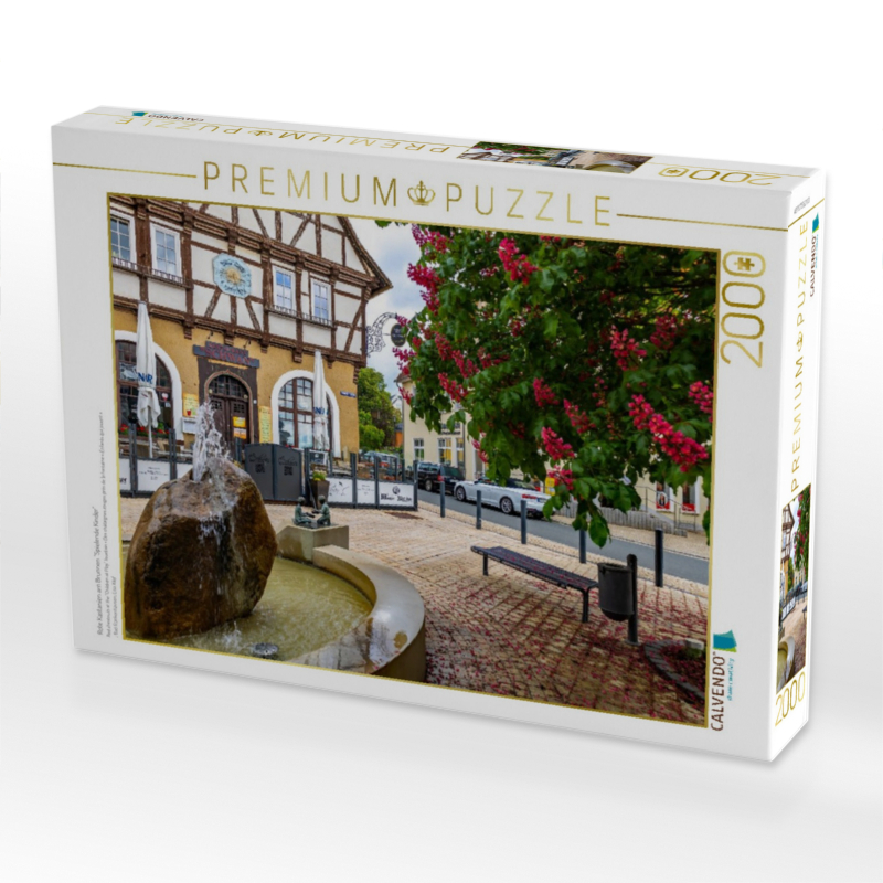 Rote Kastanien am Brunnen 'Spielende Kinder'