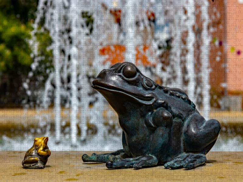 Wasserspiel auf dem Marktplatz
