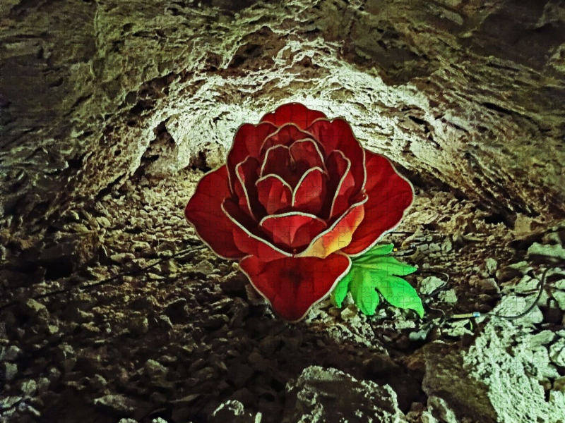 Barbarossahöhle - Lichtspiel einer Rose