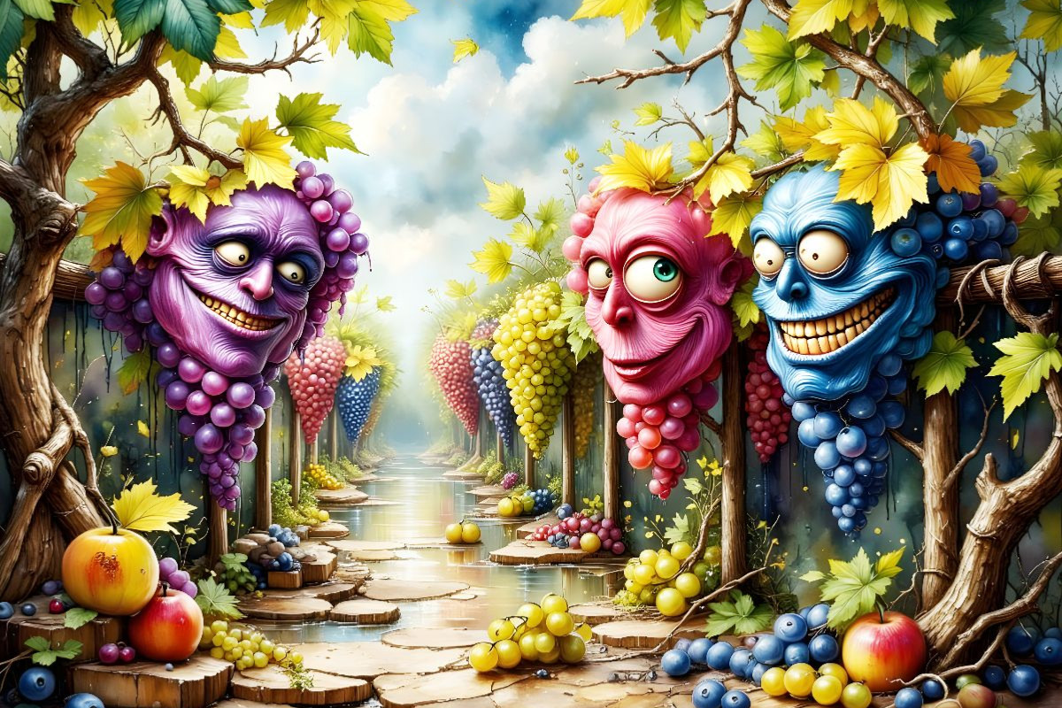 Die Weinbeeren im Rausch