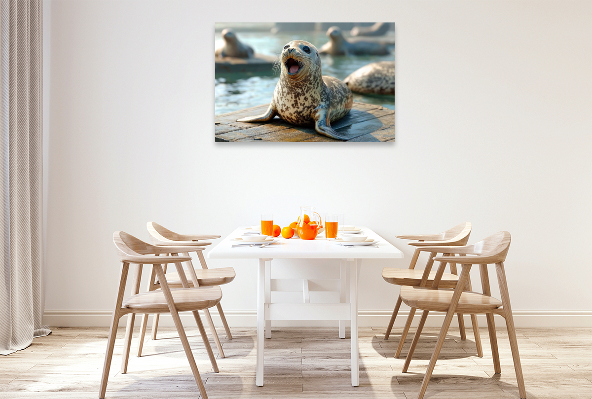 Fröhlicher Ruf der Seehunde