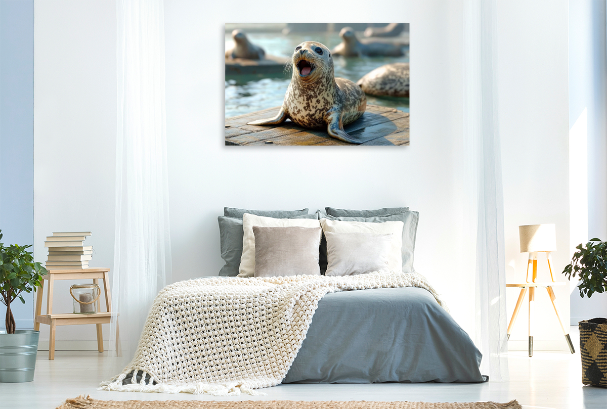 Fröhlicher Ruf der Seehunde