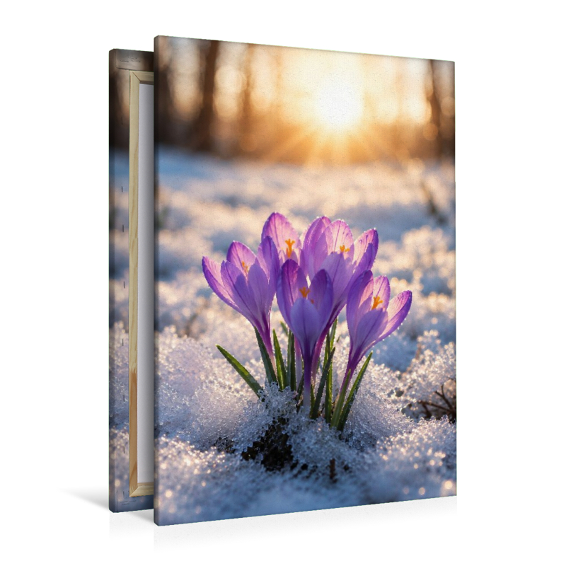 Krokusse im winterlichen Sonnenlicht