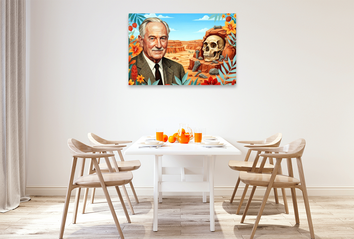 Louis Leakey (1903–1972), Archäologe, entdeckte frühe Menschenspuren in der Olduvai-Schlucht
