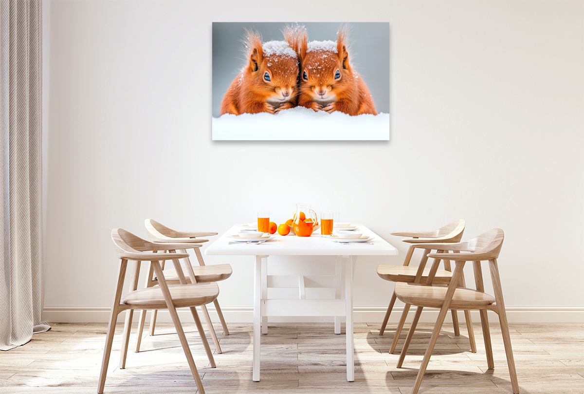 Kuschelige Eichhörnchen im Winterzauber