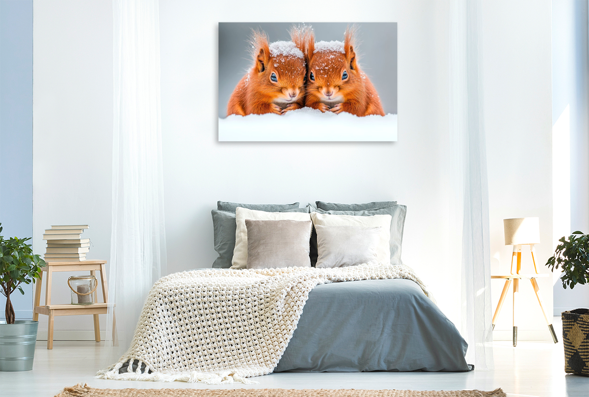 Kuschelige Eichhörnchen im Winterzauber