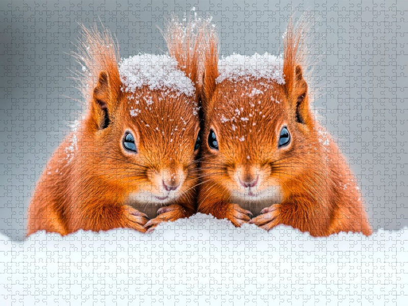 Kuschelige Eichhörnchen im Winterzauber