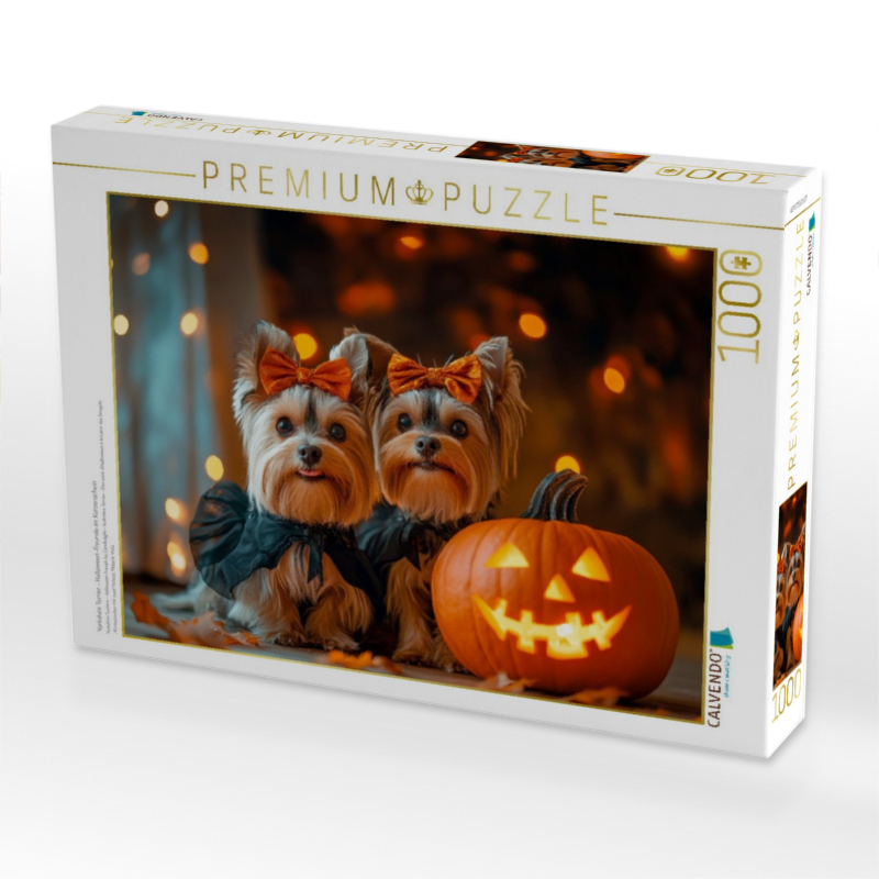 Yorkshire Terrier - Halloween-Freunde im Kerzenschein