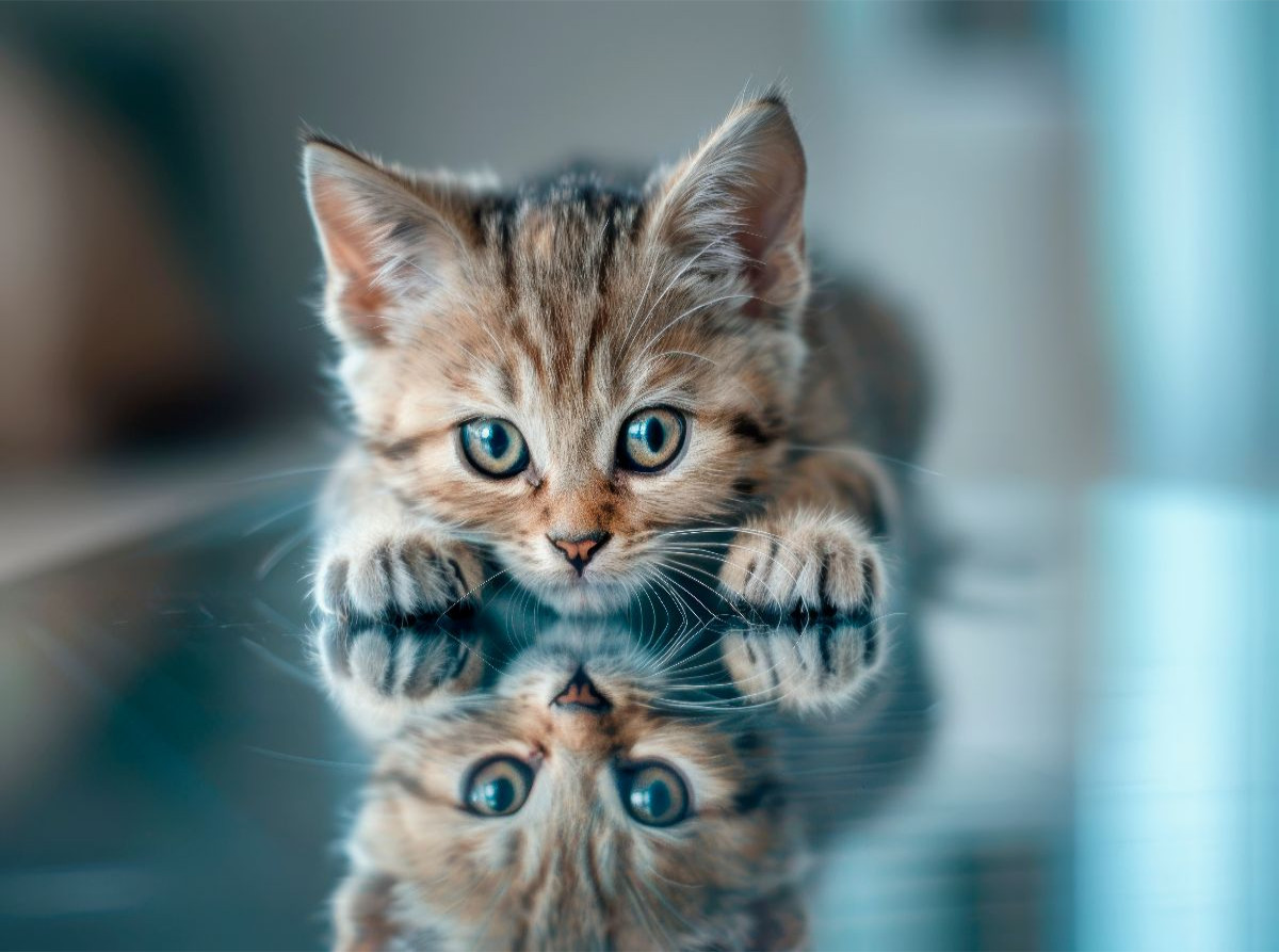 Katzenbaby - Spiegelbild des Glücks