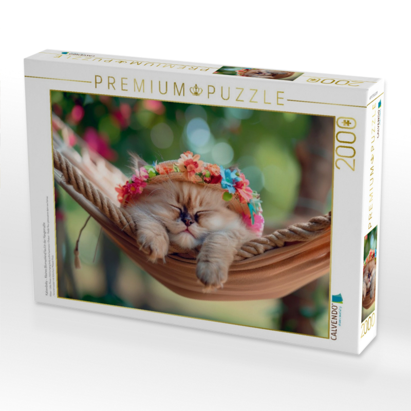 Katzenbaby - Kleines Blumenkind faul in der Hängematte