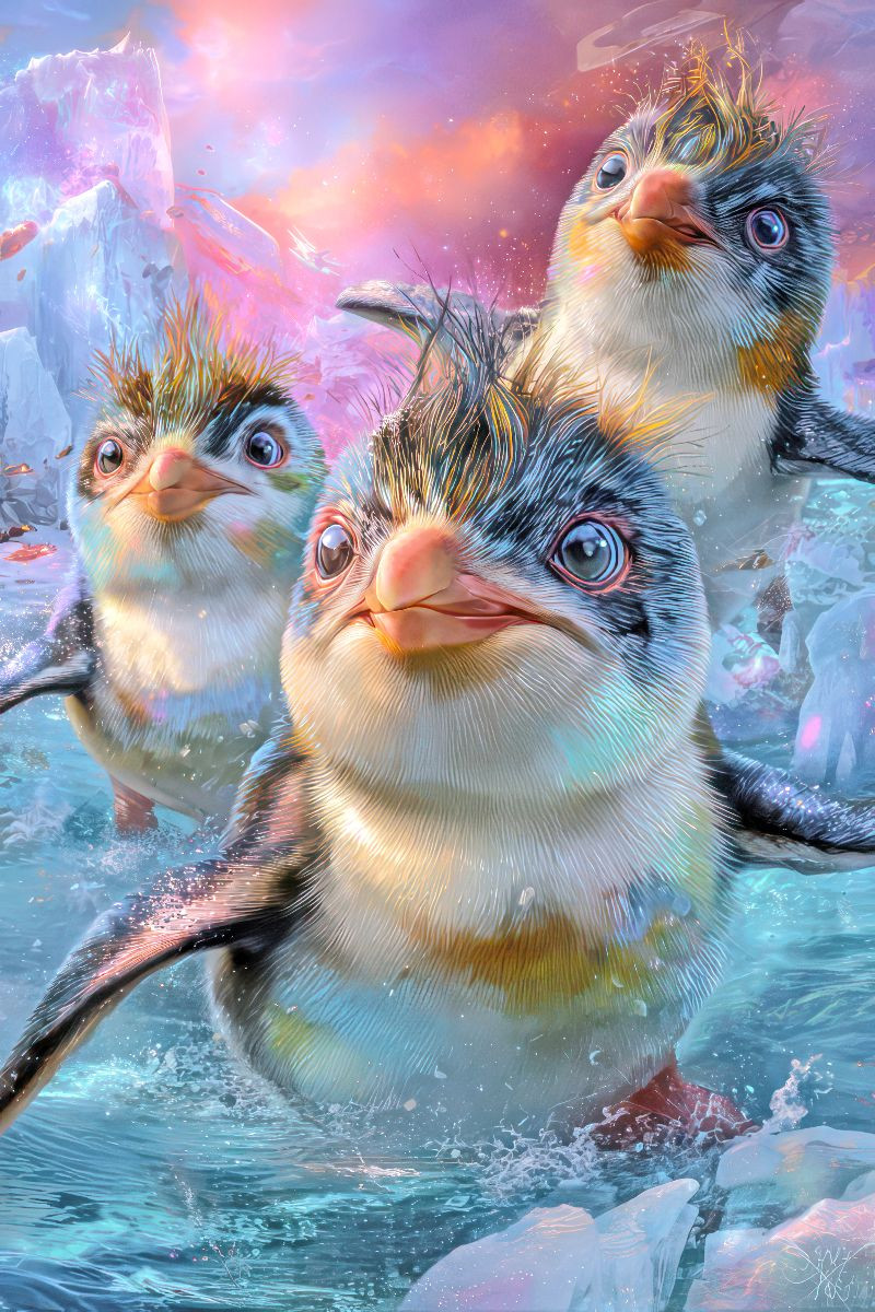 Drollige Pinguine