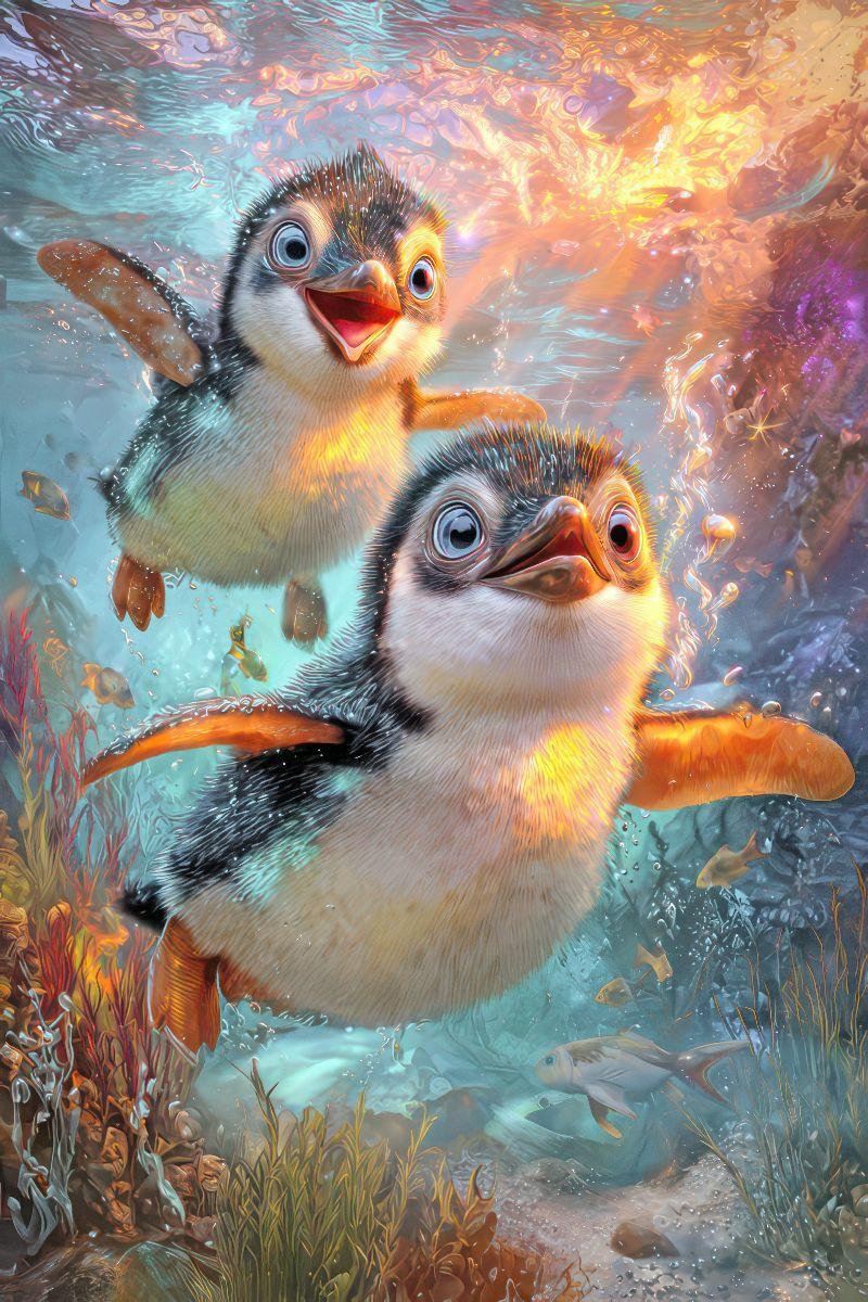 Drollige Pinguine