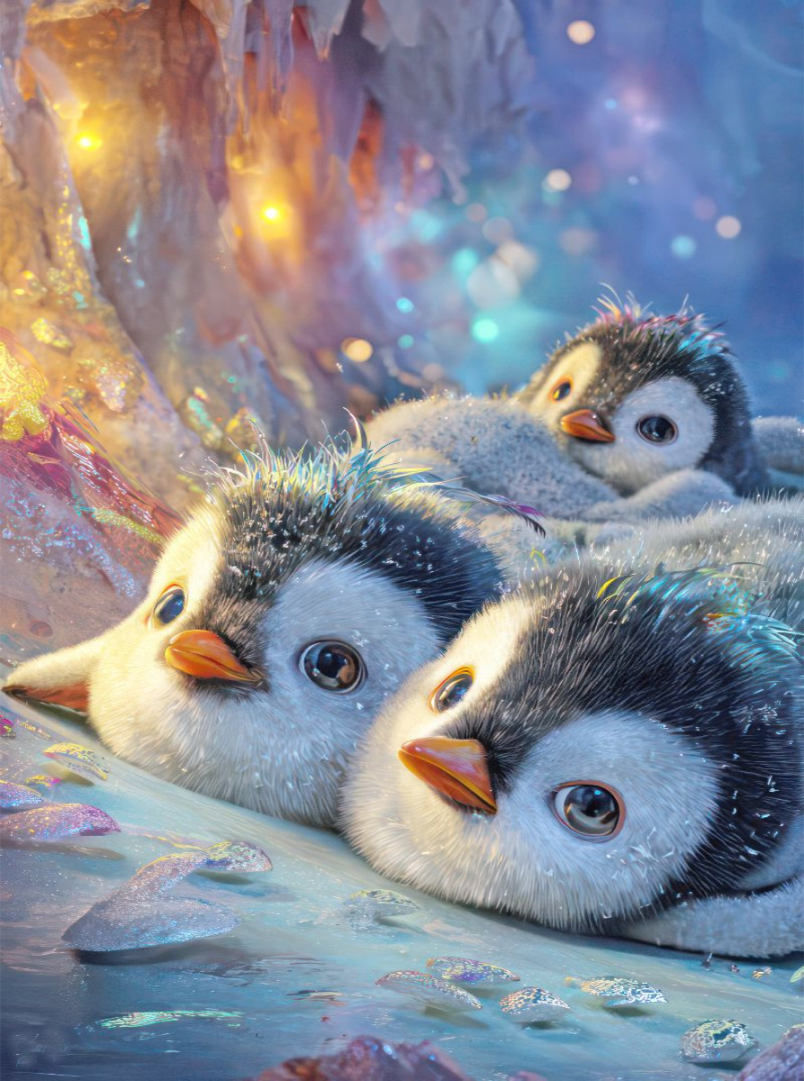 Drollige Pinguine