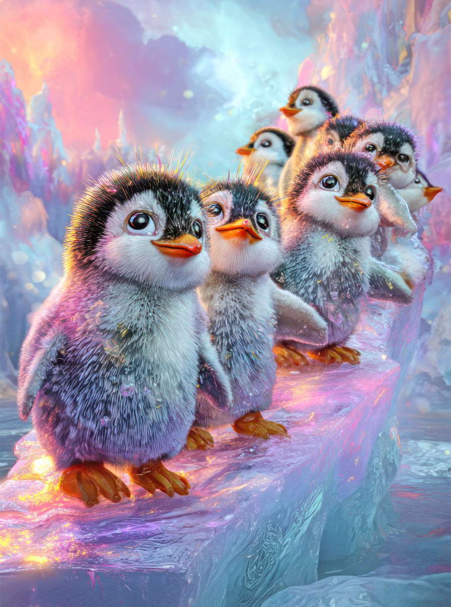 Drollige Pinguine