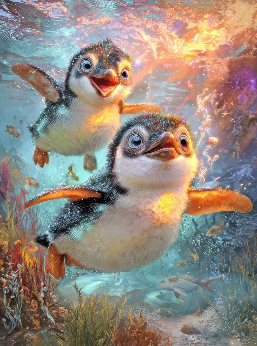 Drollige Pinguine