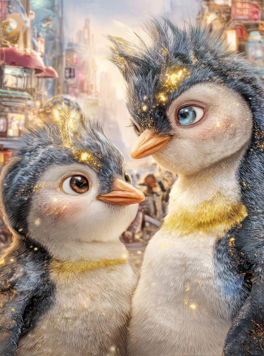 Drollige Pinguine