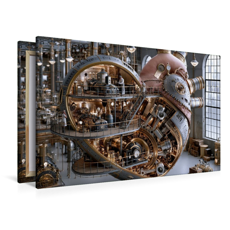 Mechanisches Herz in einer Fabrikhalle