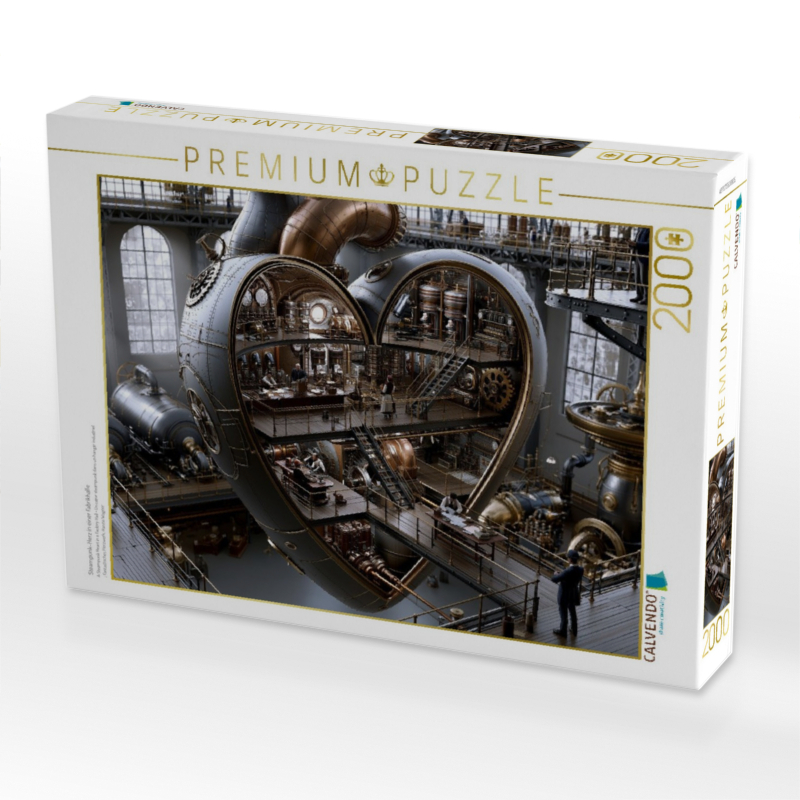 Steampunk-Herz in einer Fabrikhalle