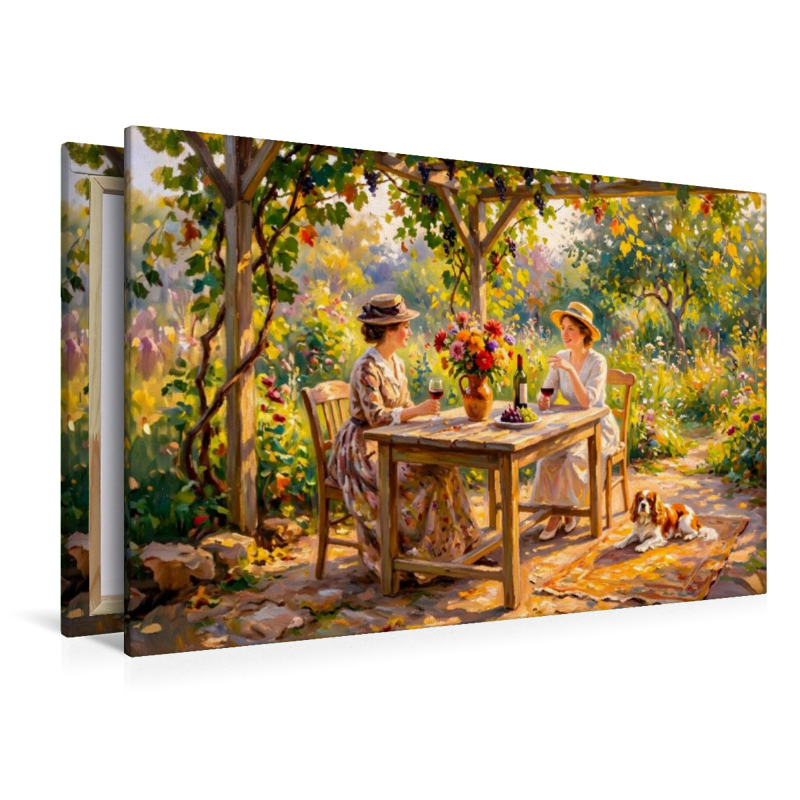 Spätsommer Gartenrunde mit Hund Impressionistisch
