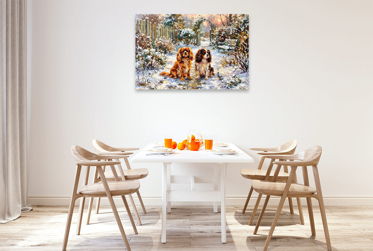 Cavalier King Charles Spaniels im Wintergarten