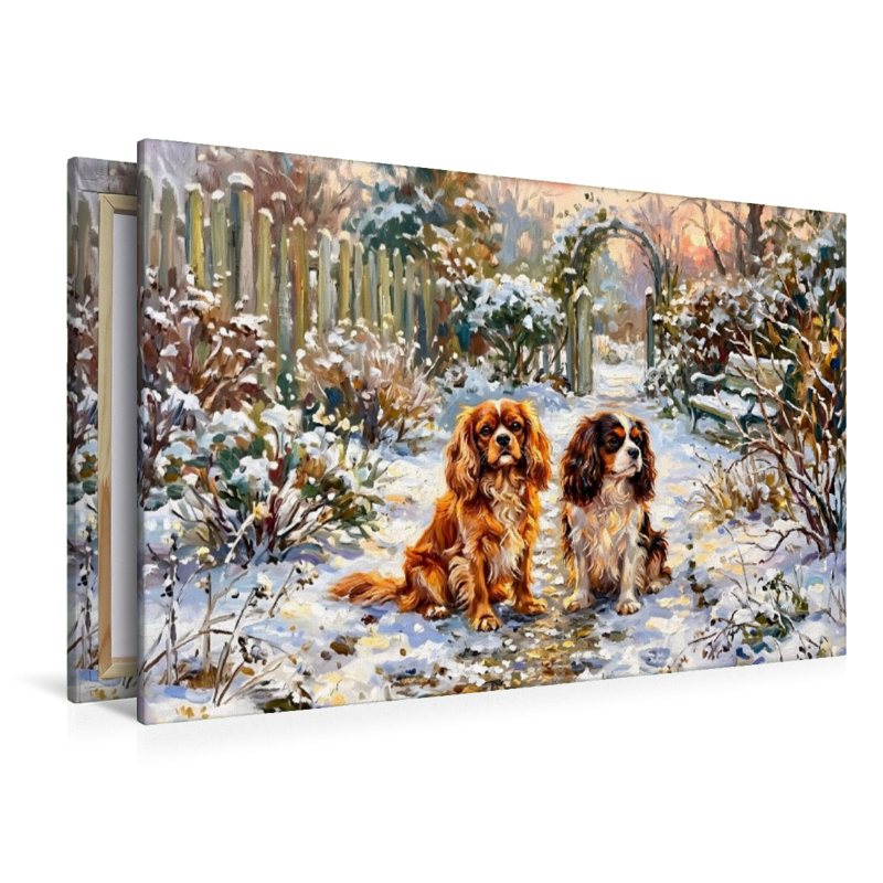 Cavalier King Charles Spaniels im Wintergarten