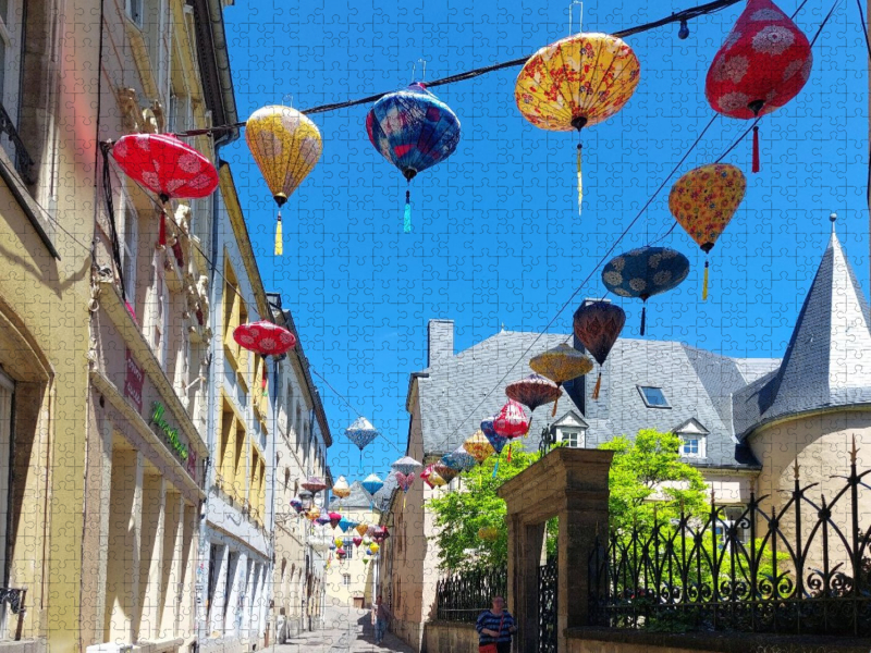Luxemburg-Stadt, Lampions in der Rue du St. Esprit