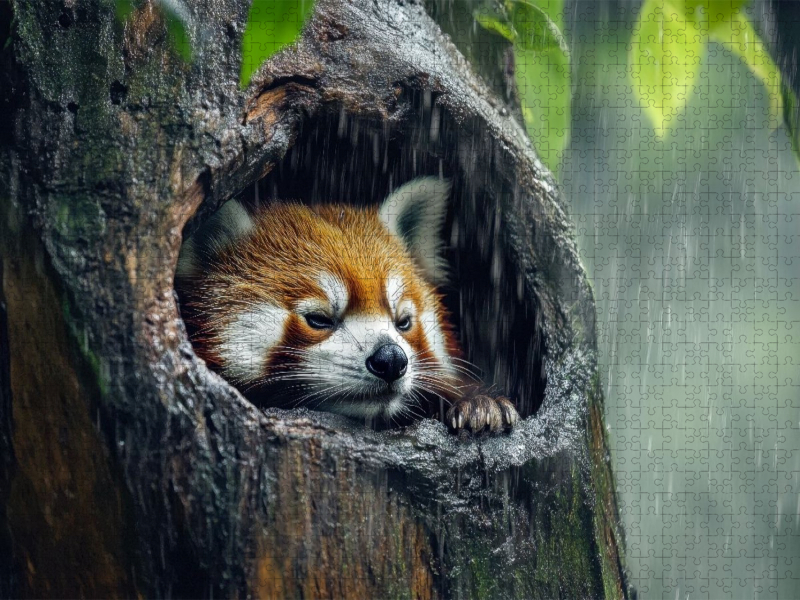 Roter Panda - Regentag im Himalaya