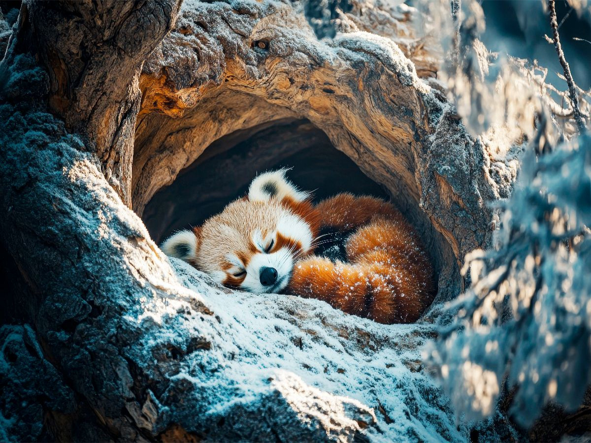 Roter Panda - Stille im Himalaya-Wald