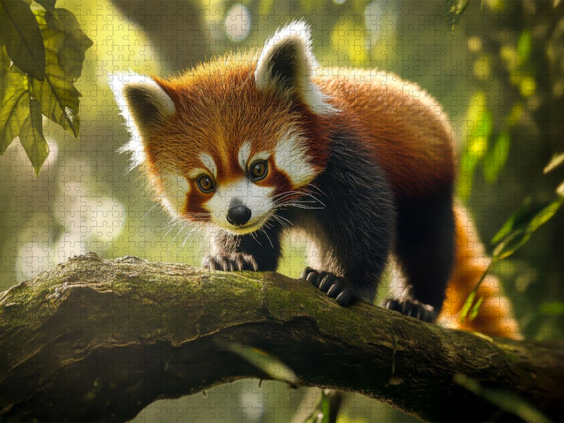 Roter Panda auf Erkundungstour