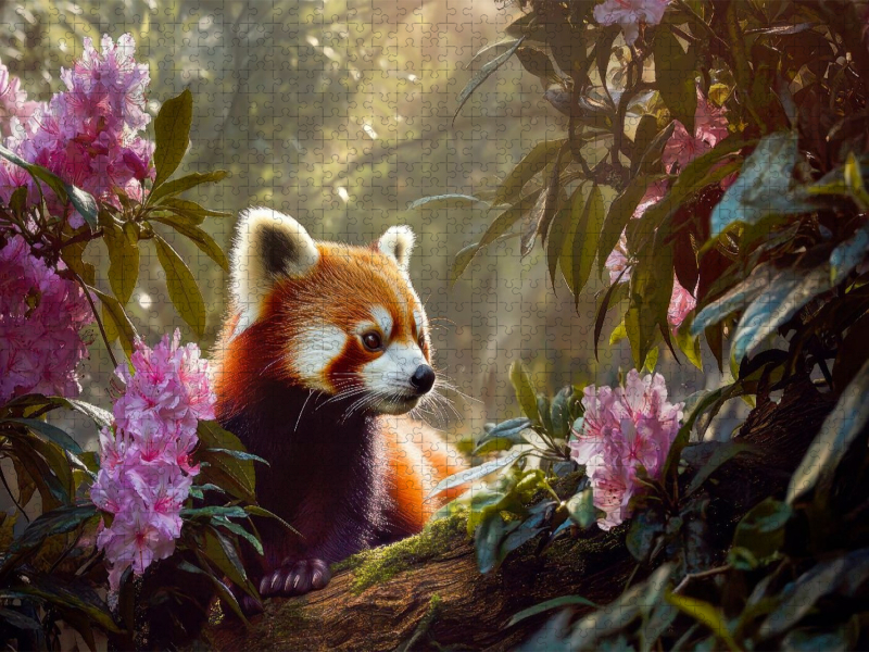 Roter Panda - Blütenzauber im Himalaya