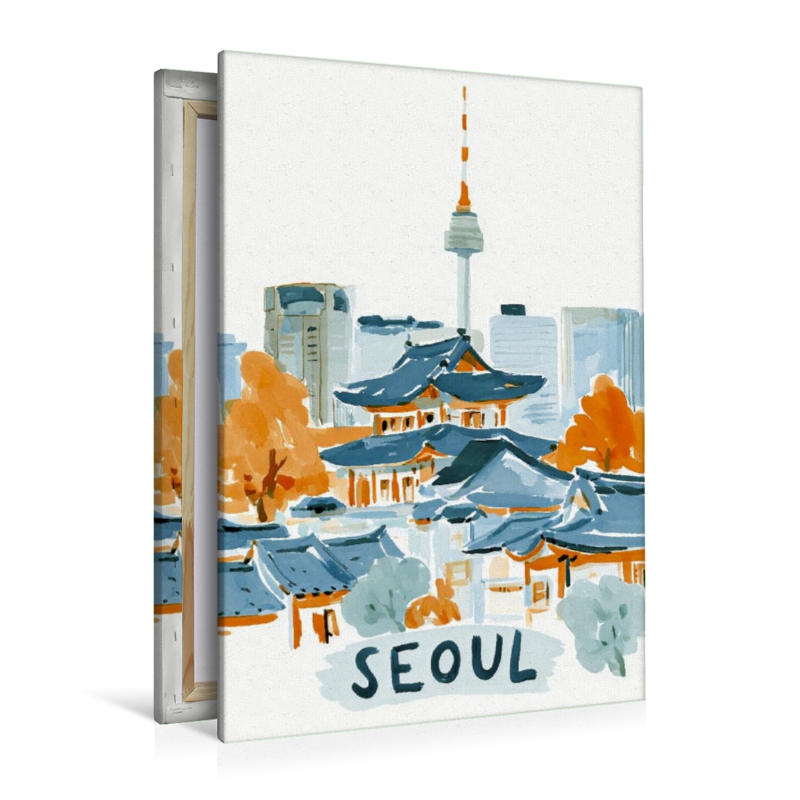 Seoul mit dem N Seoul Tower im Hintergrund und traditionellen Hanok Gebäuden