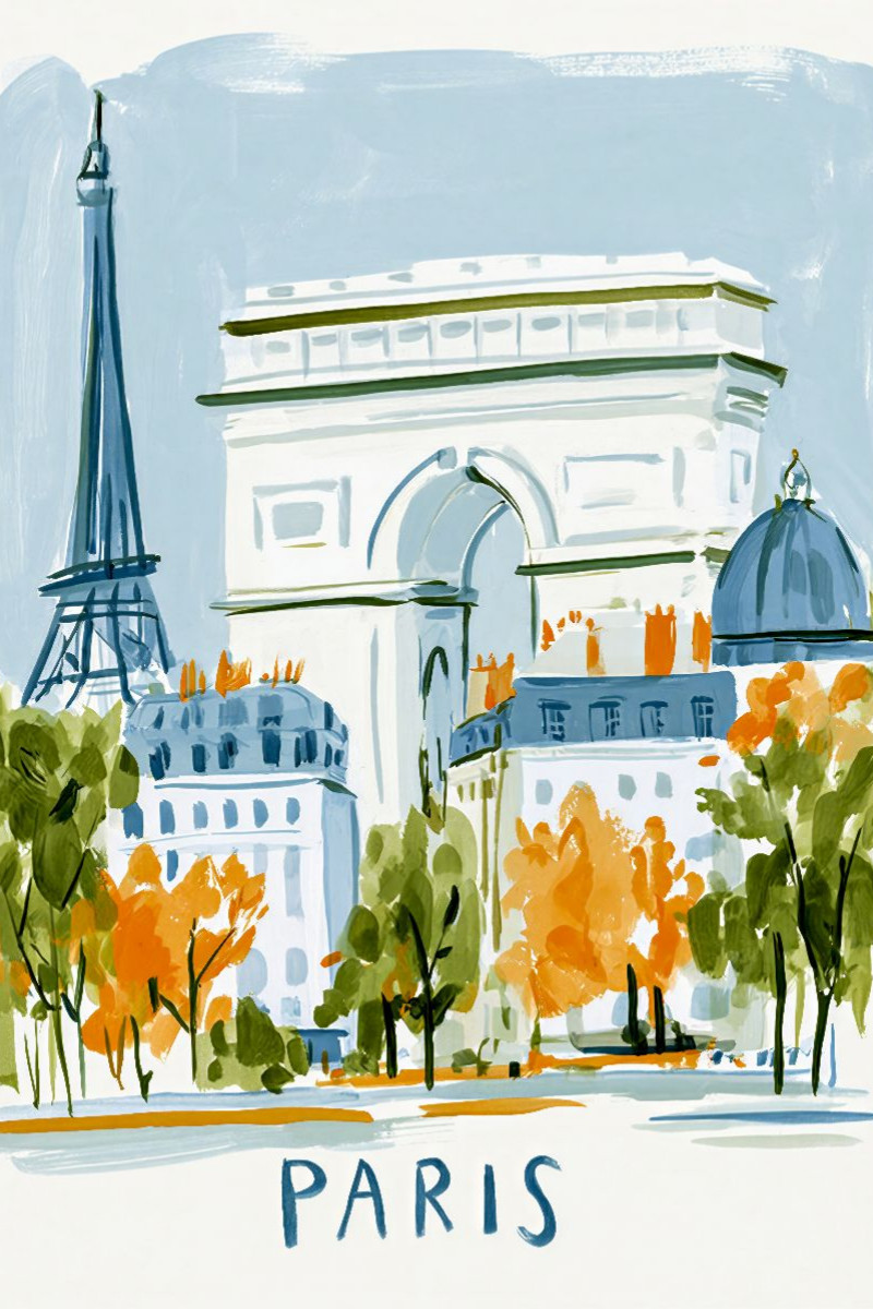 Paris und der Arc de Triomphe