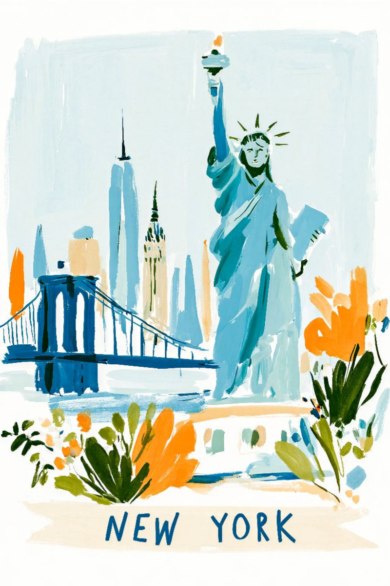 New Yorker Skyline mit der Freiheitsstatue