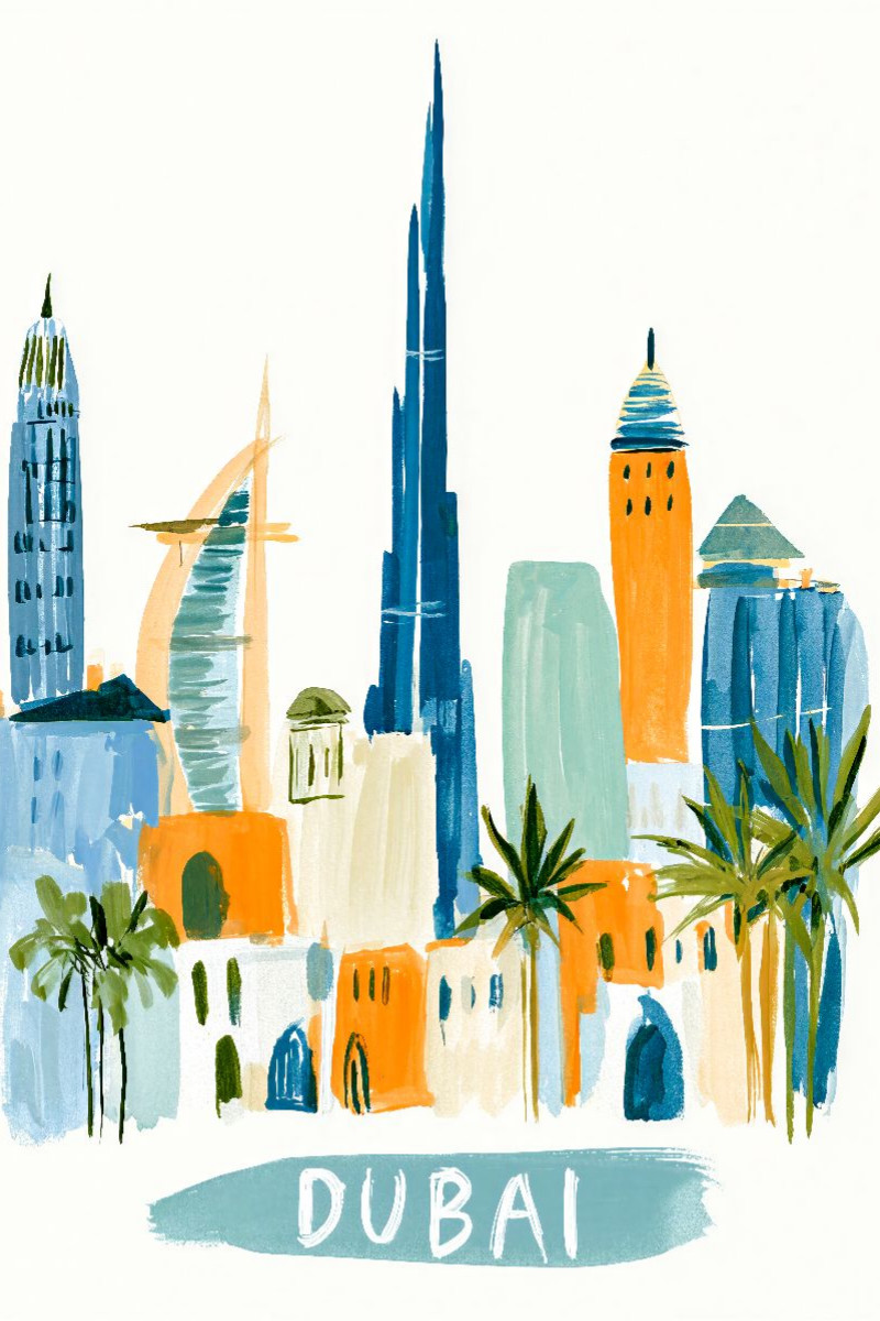 Dubai Skyline mit dem Burj Khalifa