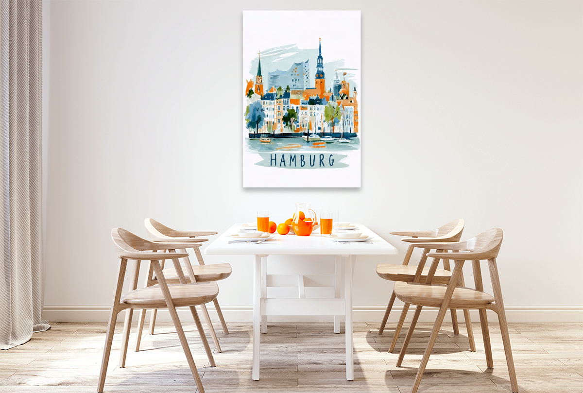 Hamburger Skyline mit Elbphilharmonie und historischen Hafenbauten