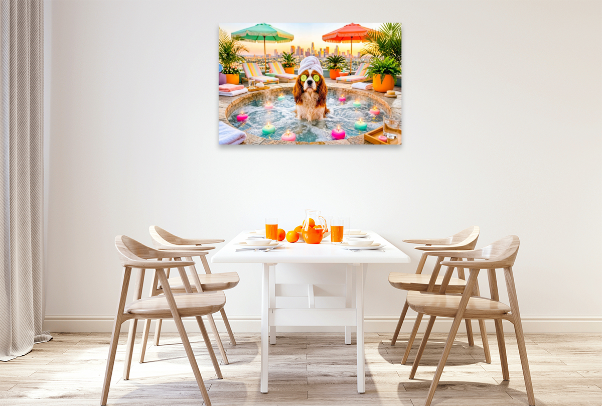 Wellness Spaniel – Entspanntes Spa Hundemotiv