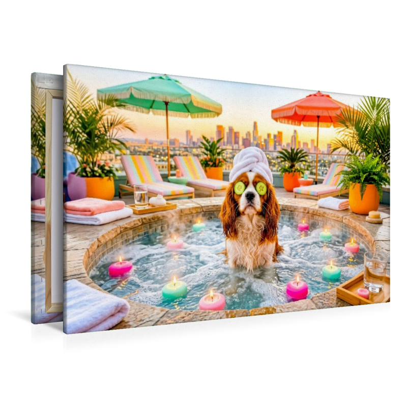 Wellness Spaniel – Entspanntes Spa Hundemotiv