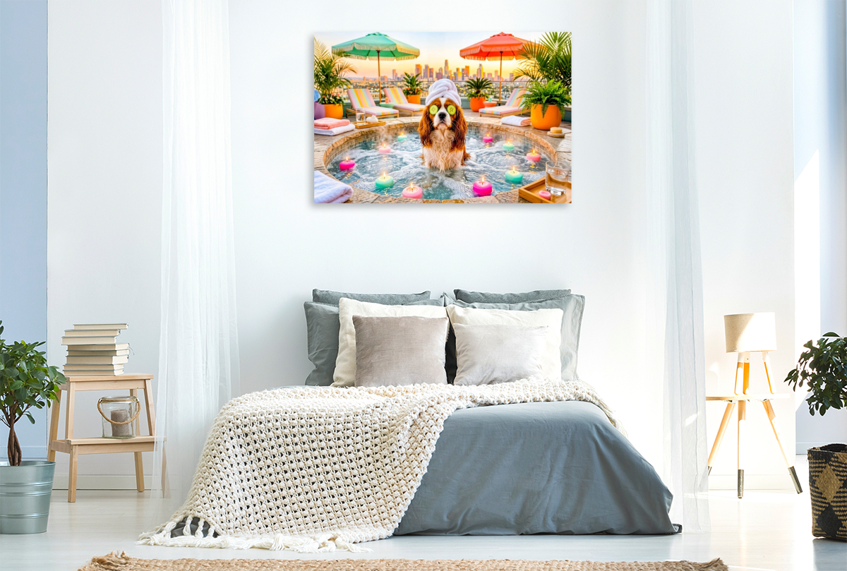 Wellness Spaniel – Entspanntes Spa Hundemotiv